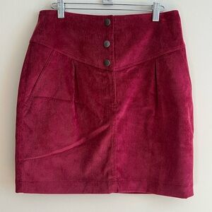 REBECCA MINKOFF BRIELLE FINE WALE CORDUROY PLEATED MINI SKIRT - NWT - 8